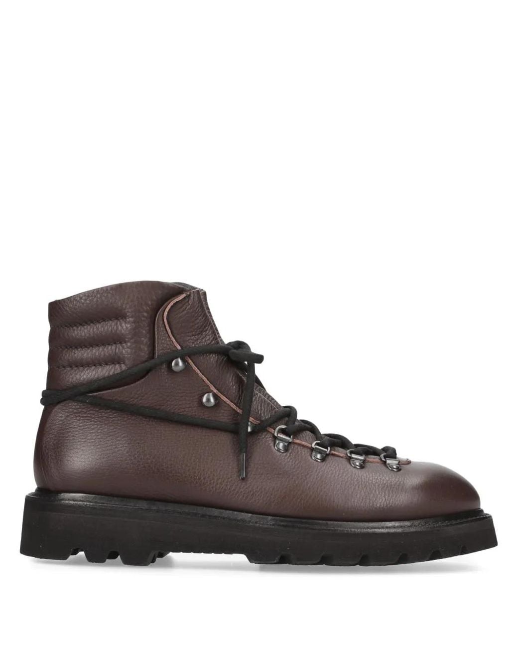 Premiata Brown Leather Ankle Boots for men