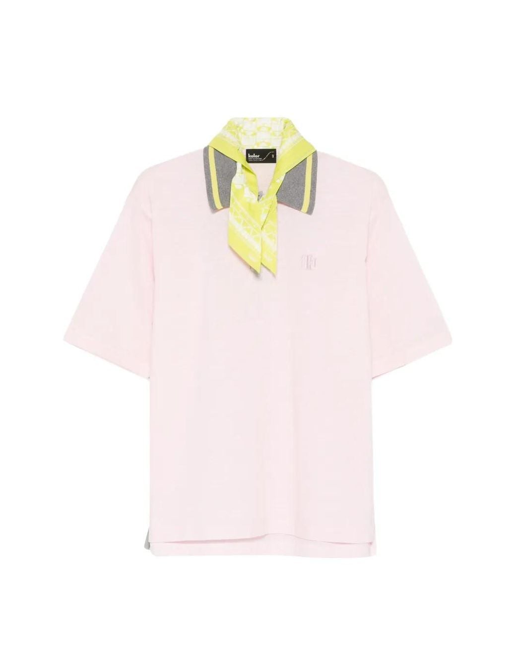 Kolor Pink Logo-Embroidered Polo Shirt for men