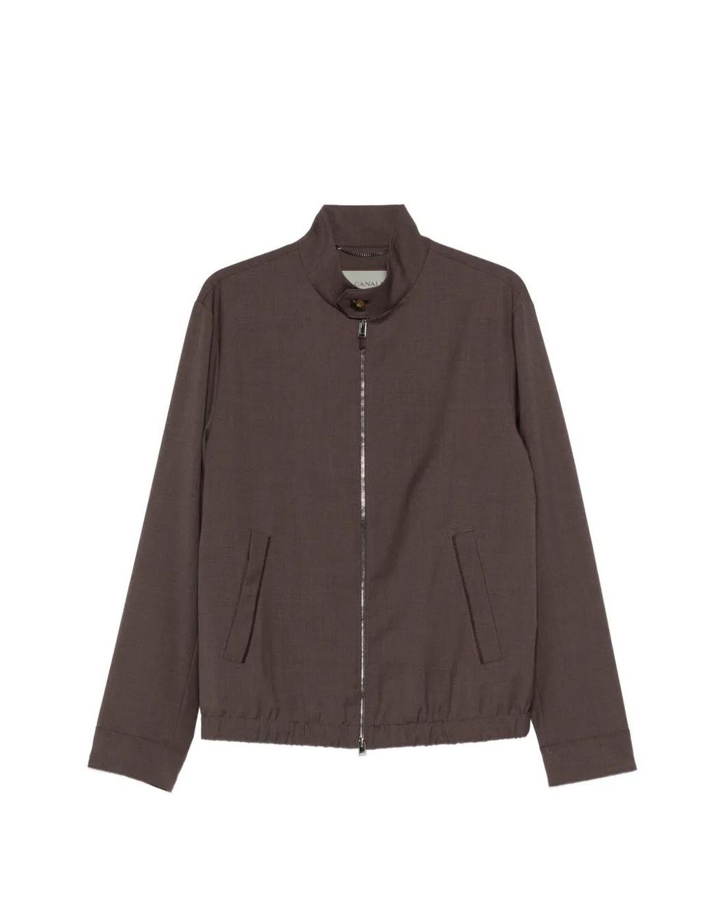 Canali Brown Zip-Fastening Pocket Overshirt for men
