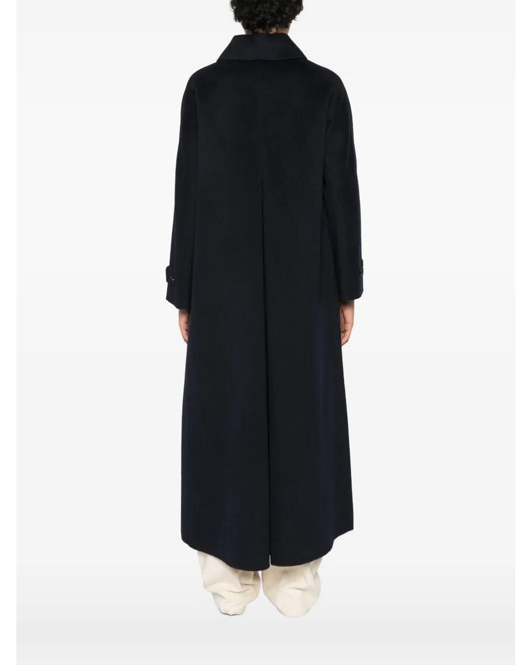 Aspesi Black Double-Breasted Button-Up Coat