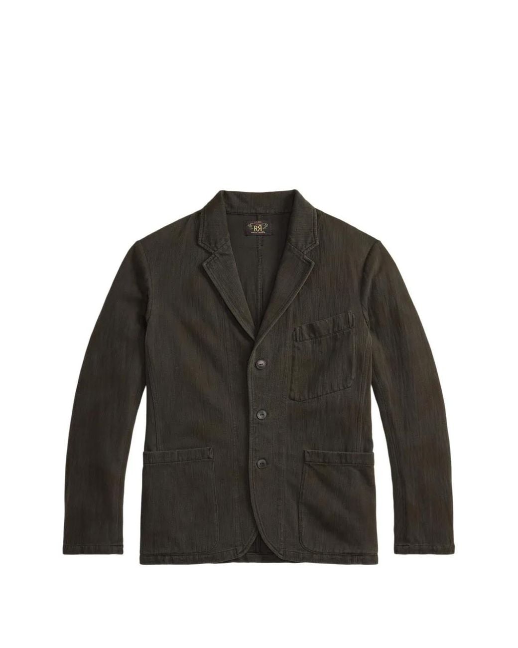 RRL Black Herringbone-Pattern Blazer for men