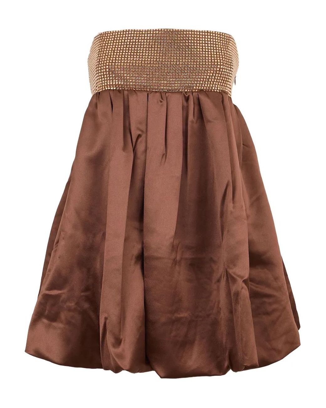 retroféte Brown Delfina Beaded Mini Dress