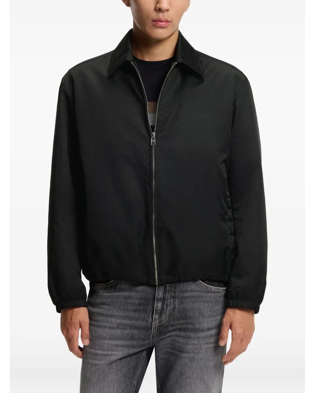Boss Black Micro-Monogram Jacket With Water-Repellent Finish for men