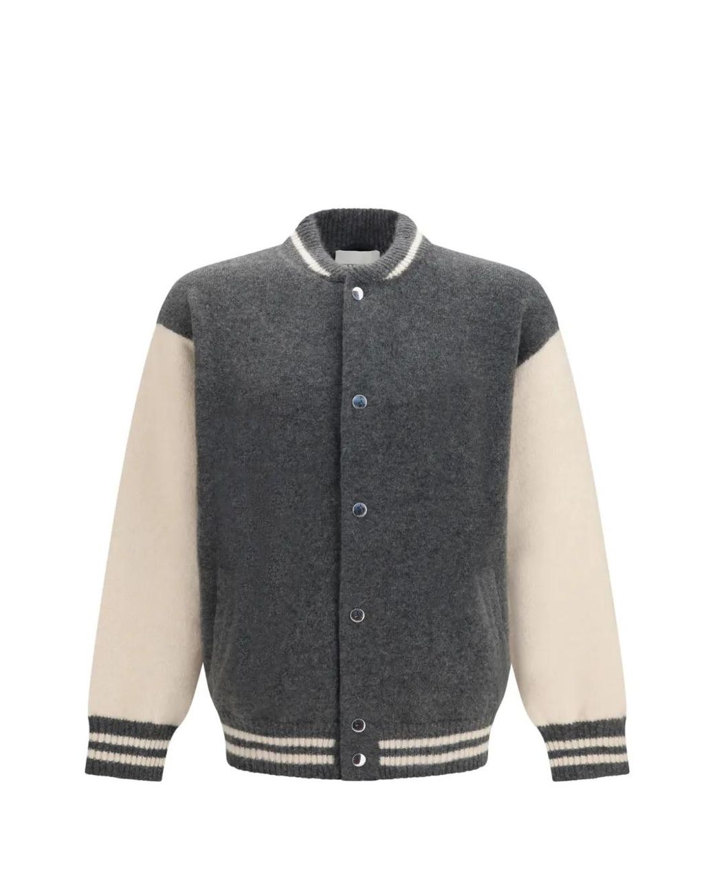 Laneus Gray Colour-Block Knitted Jacket for men