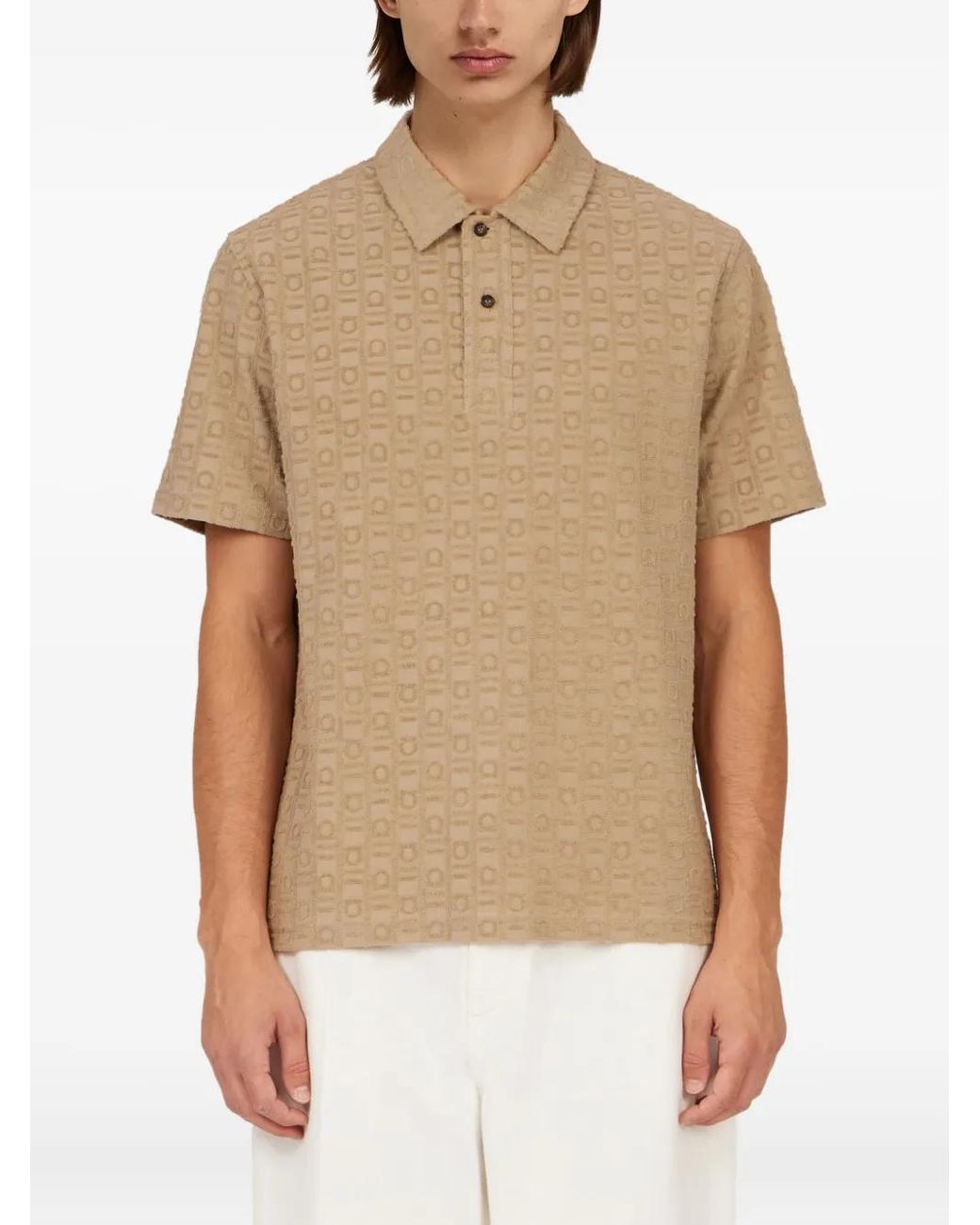 Ferragamo Natural Monogram Polo Shirt for men