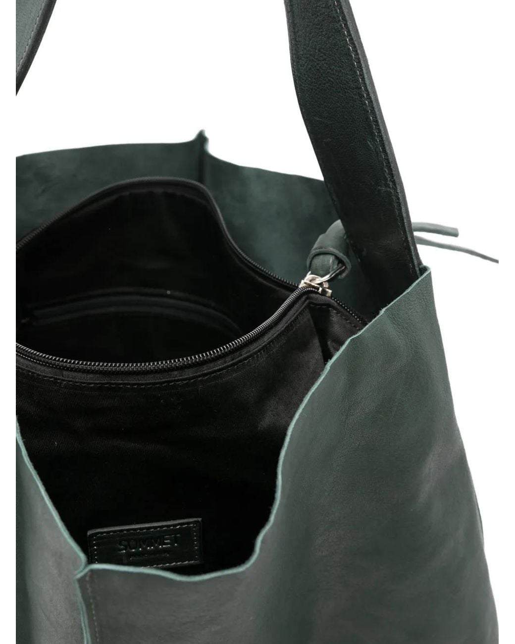 SOMMET Black Sahara Leather Shoulder Bag