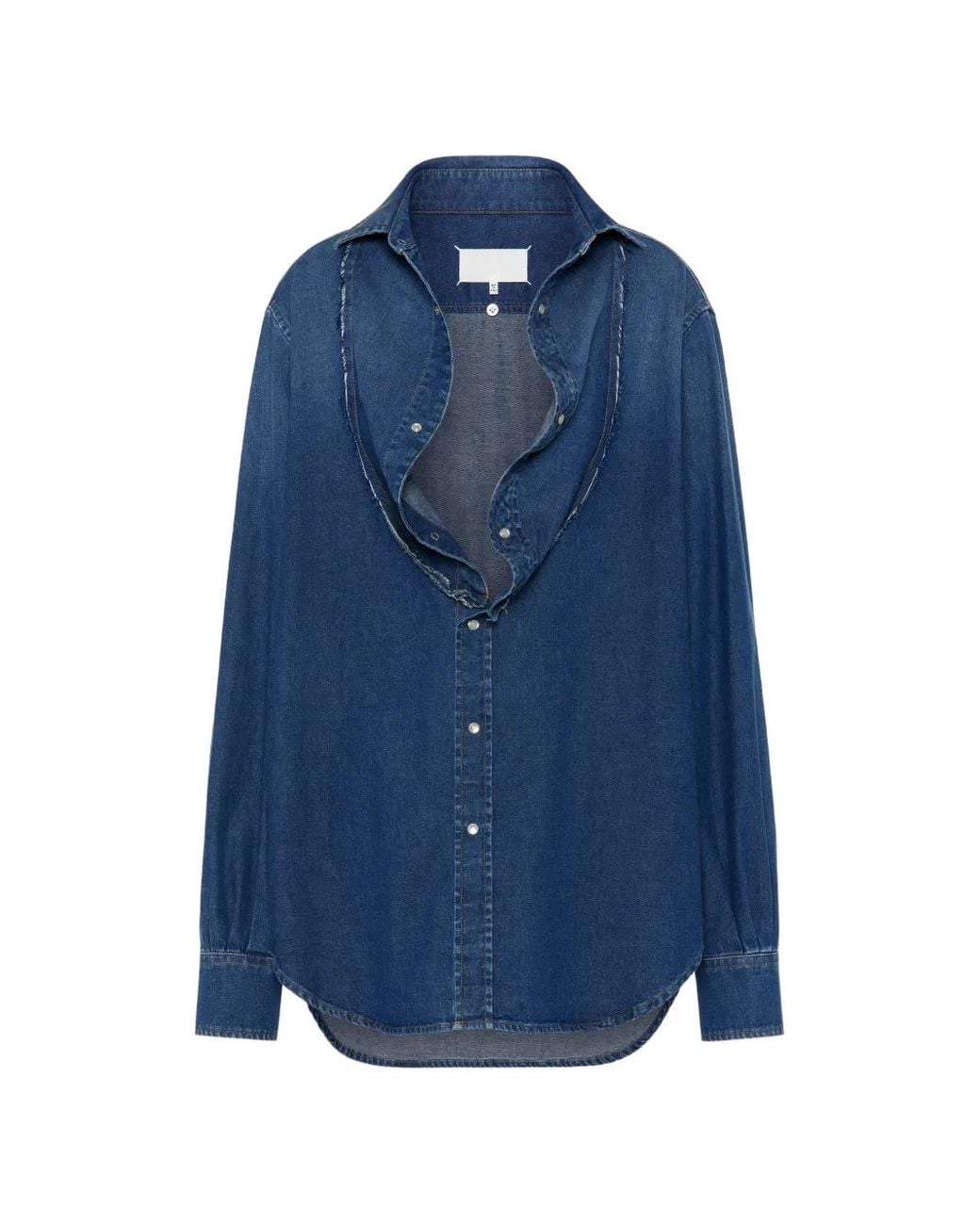 Maison Margiela Blue Folded Collar Denim Shirt