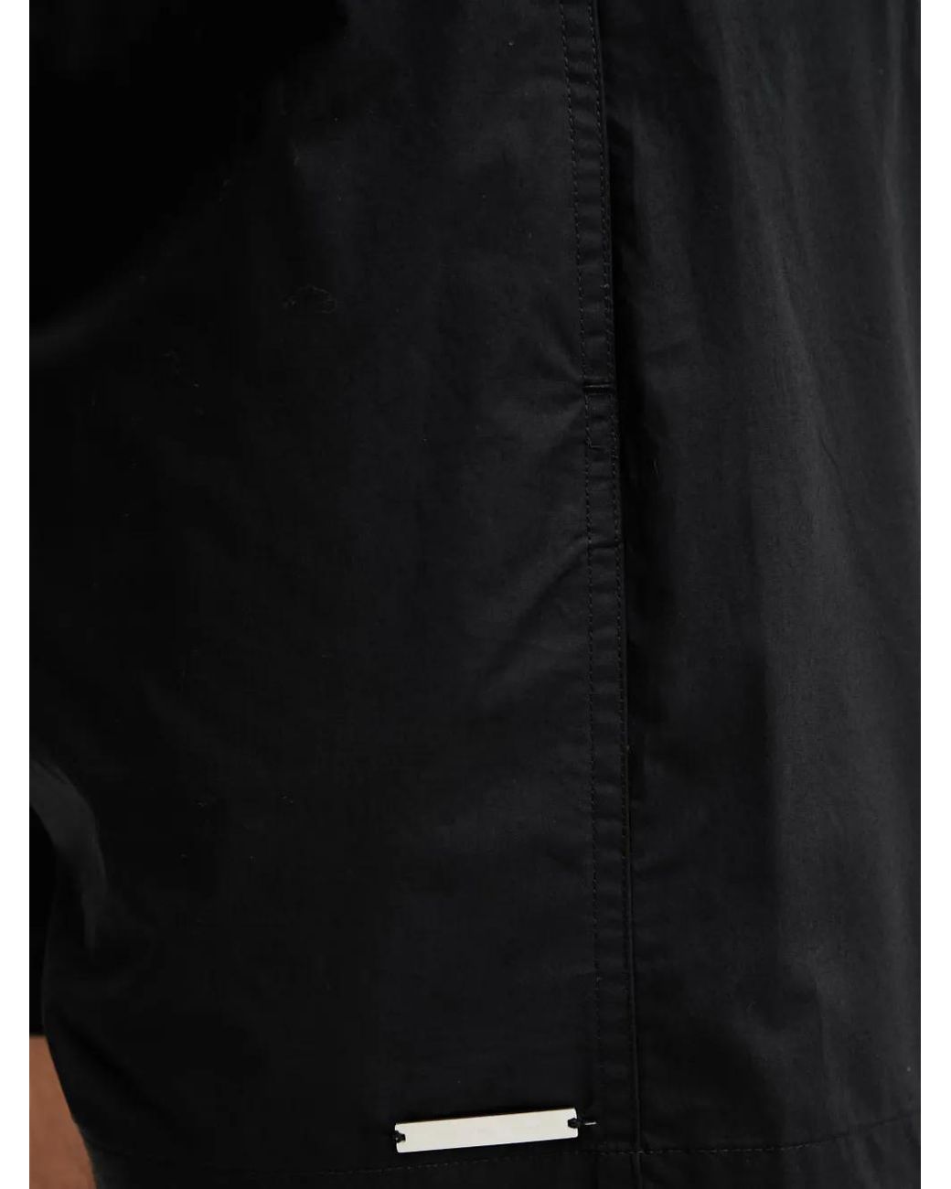 HELIOT EMIL Black Logo-Plaque Elasticated-Waist Shorts for men