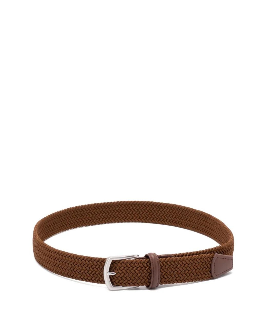 Andersons Brown Woven-Design Belt for men