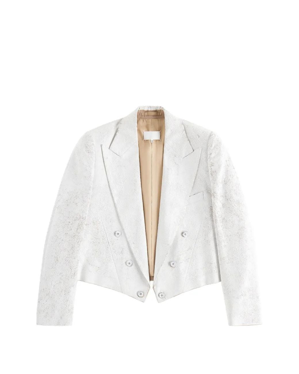 Maison Margiela White Bianchetto Cropped Blazer