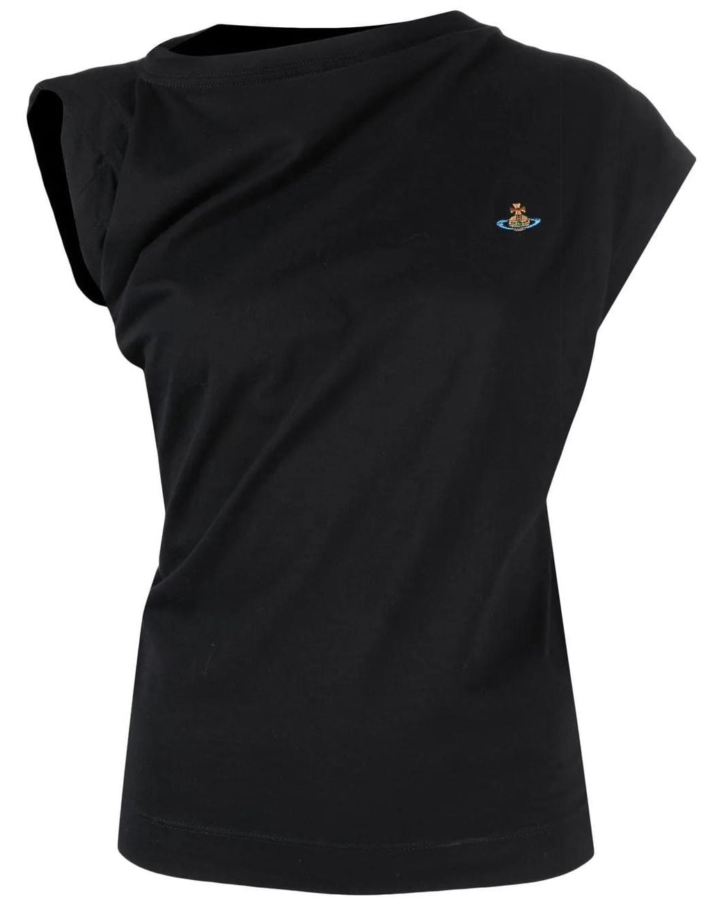 Vivienne Westwood Black Asymmetric Draped Top