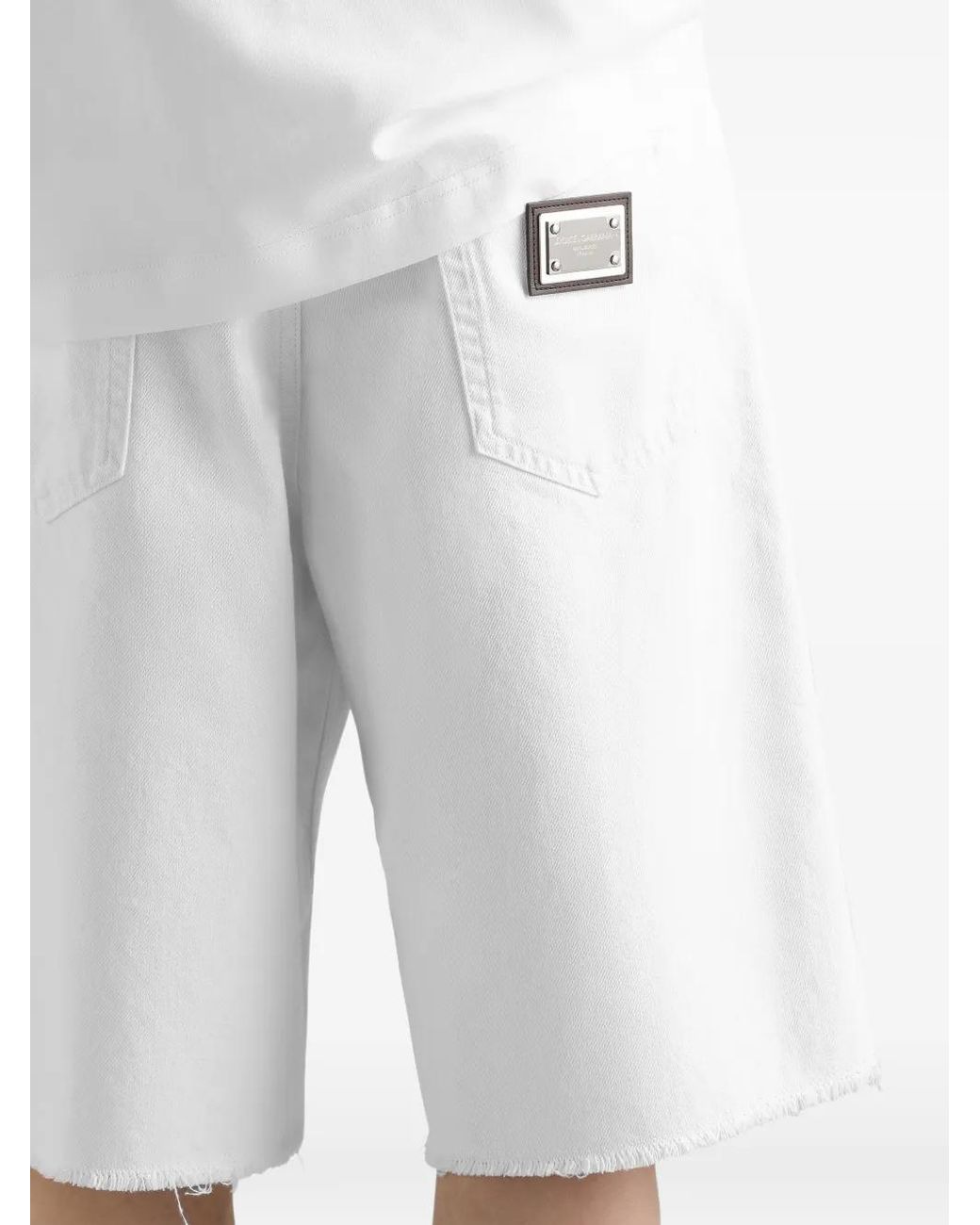 Dolce & Gabbana White Bermuda En Jean for men