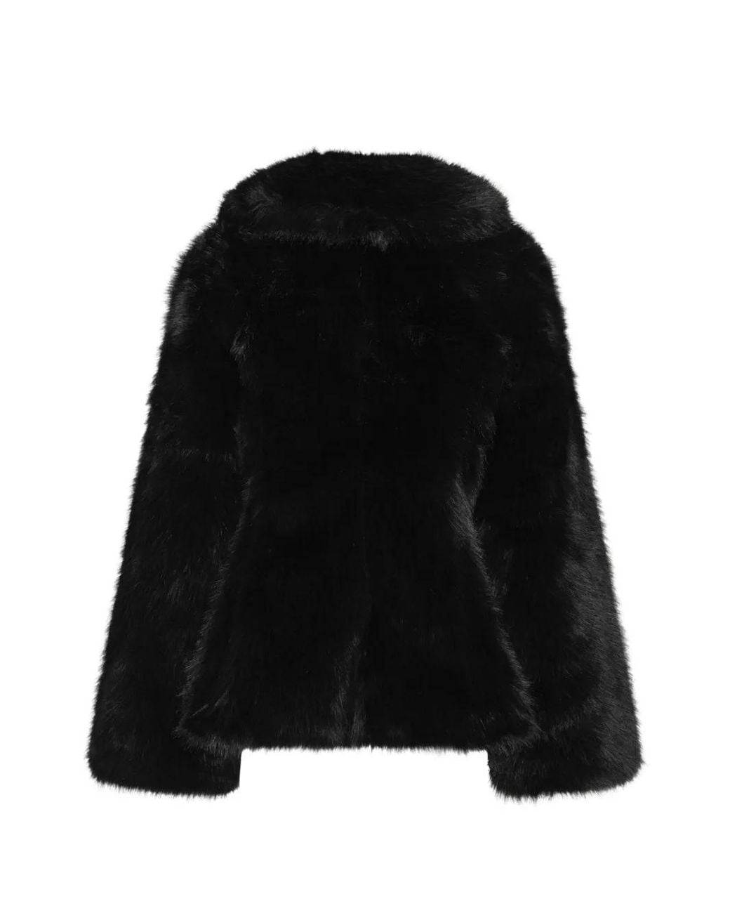 ROTATE BIRGER CHRISTENSEN Black Faux-Fur Flared Jacket