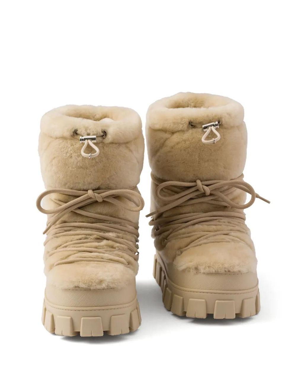 Prada Natural Après Ski Shearling Boots
