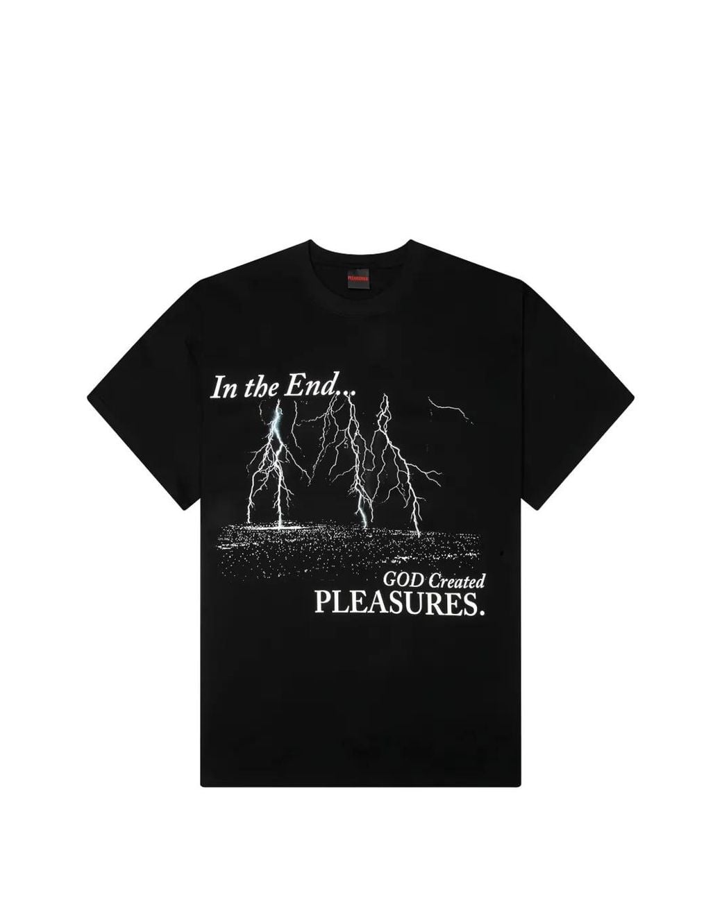Pleasures Black Graphic-Print T-Shirt for men