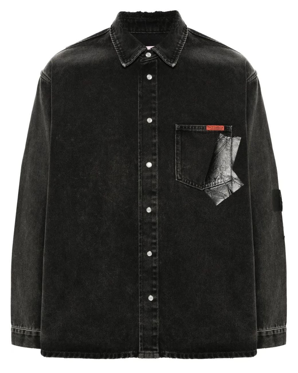 Martine Rose Black Tape-Embellished Denim Jacket for men