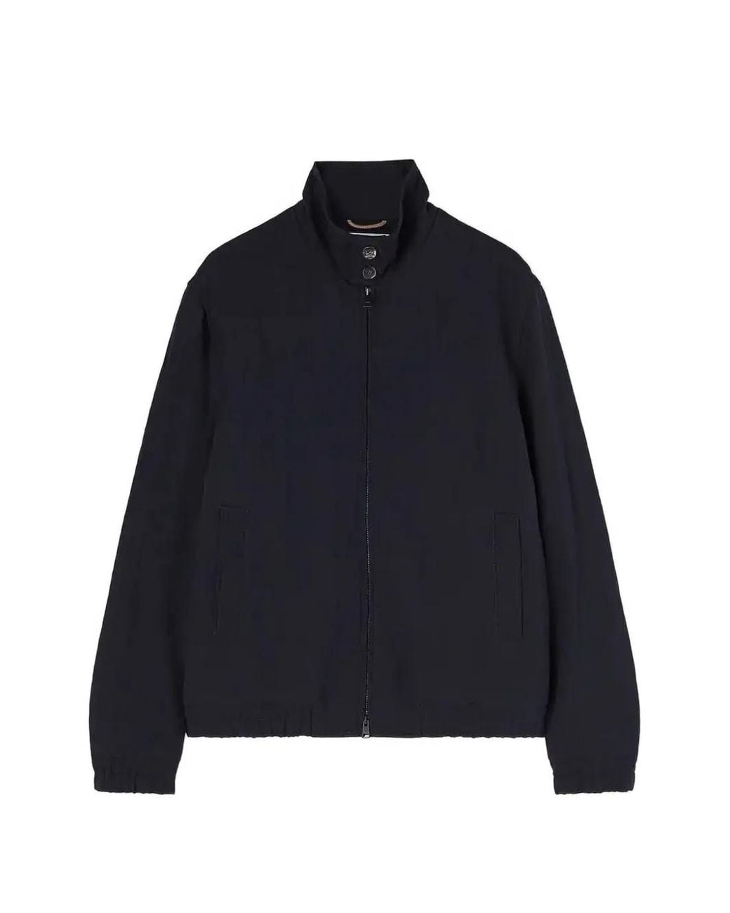 RETORI Blue Packable Zip-Up Wool Bomber Jacket