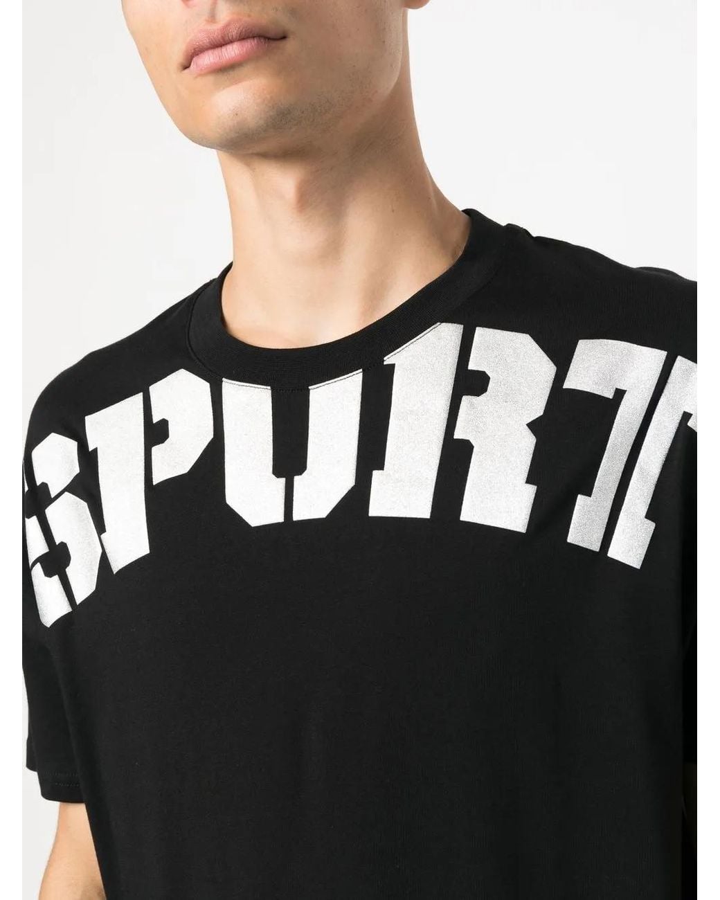 Philipp Plein Black Logo-Print Short-Sleeved T-Shirt for men
