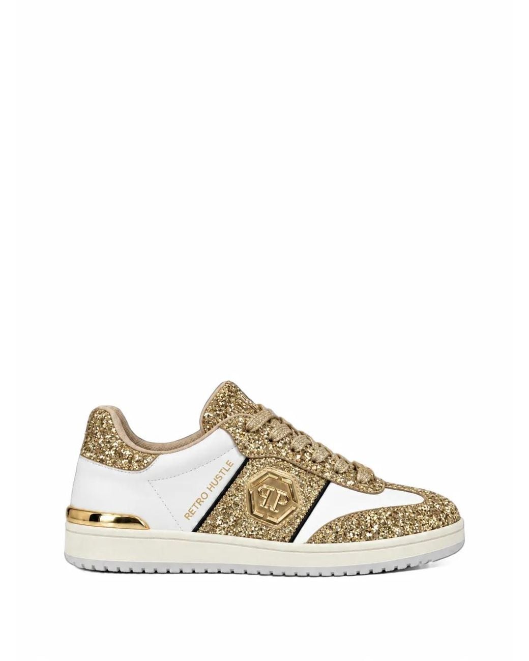 Philipp Plein Metallic Sneakers Retro Hustle Mix Glitter