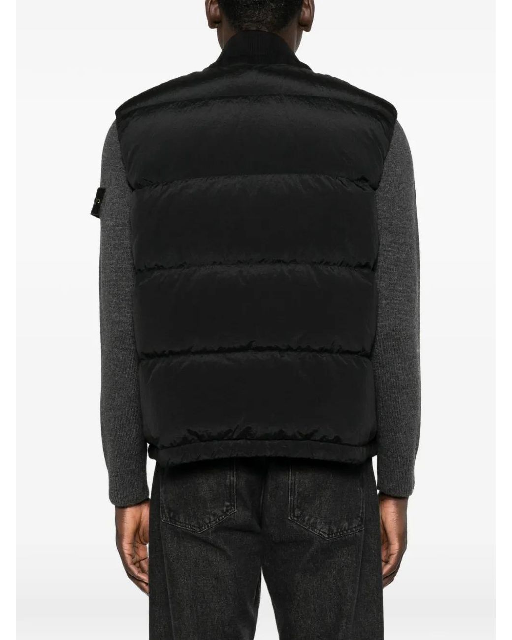 Stone Island Black Gilet G100008 En Nylon Et Métal Econyl for men