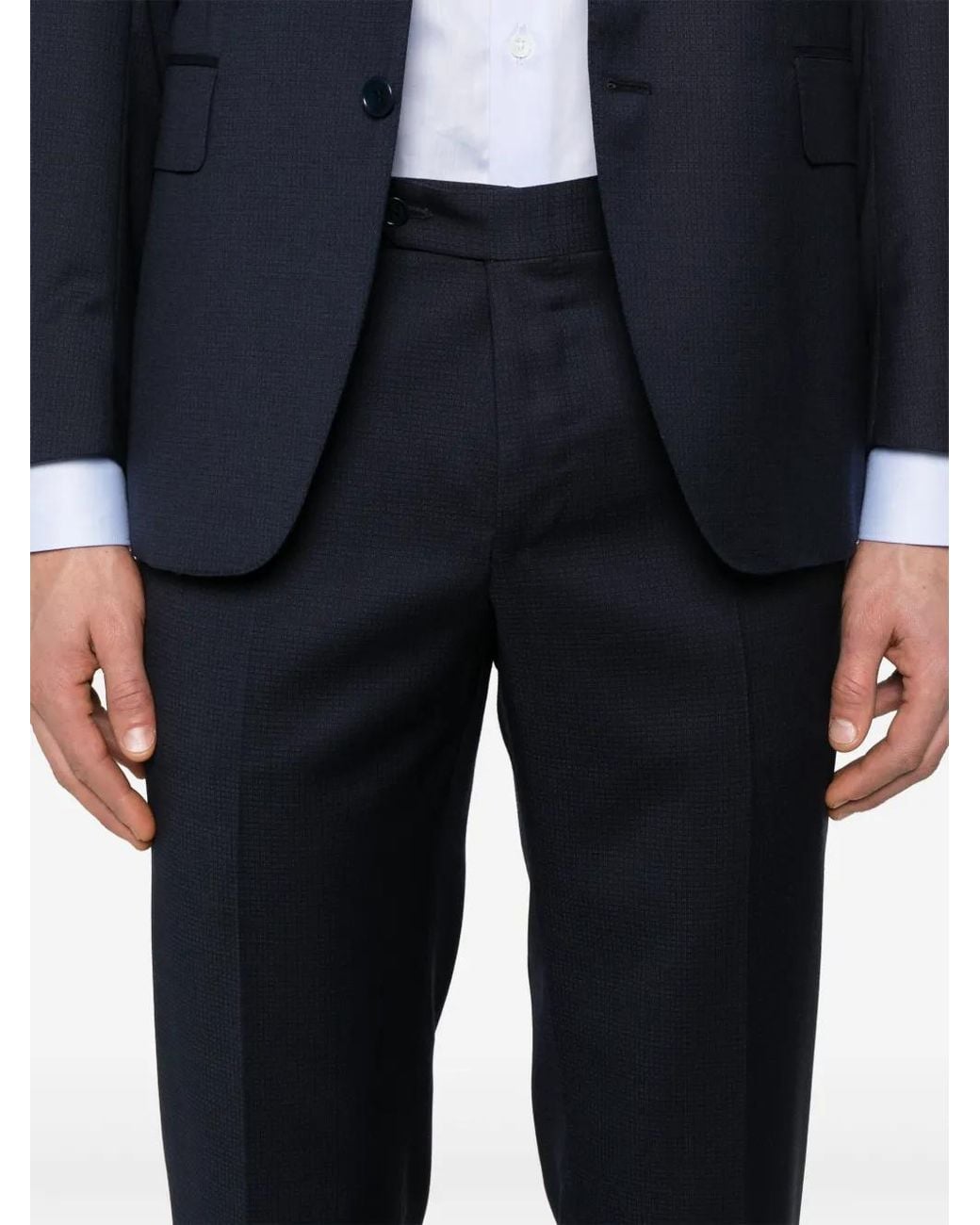 Canali Blue Patterned-Jacquard Suit for men