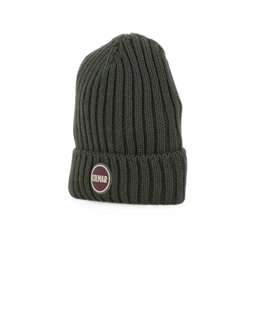 Colmar Green Ribbed-Knit Beanie Hat