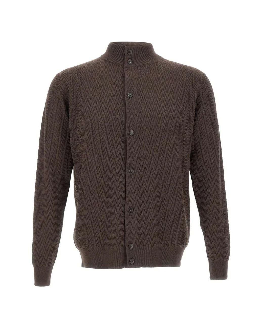 FILIPPO DE LAURENTIIS Gray Geometric-Pattern Cardigan for men
