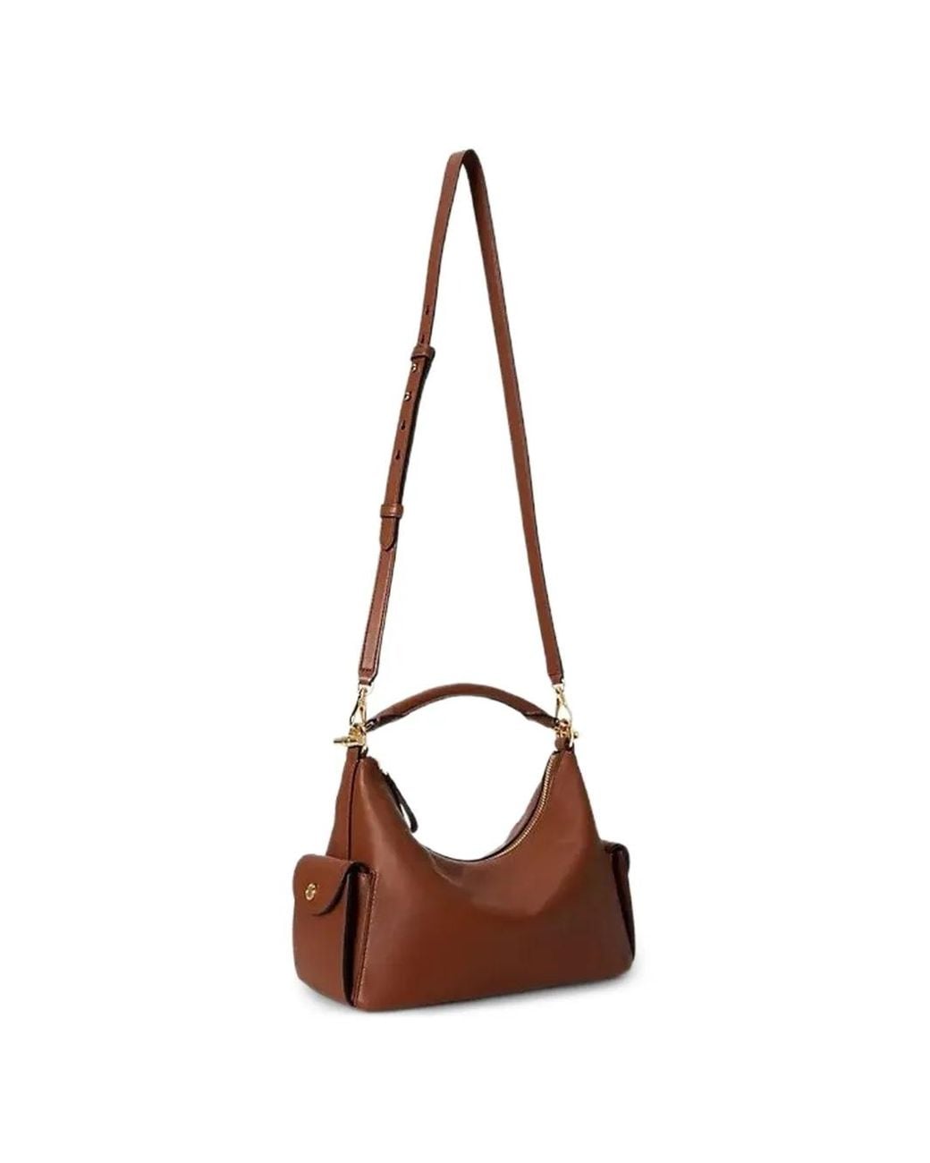 Ralph Lauren Brown Small Blaike Leather Shoulder Bag