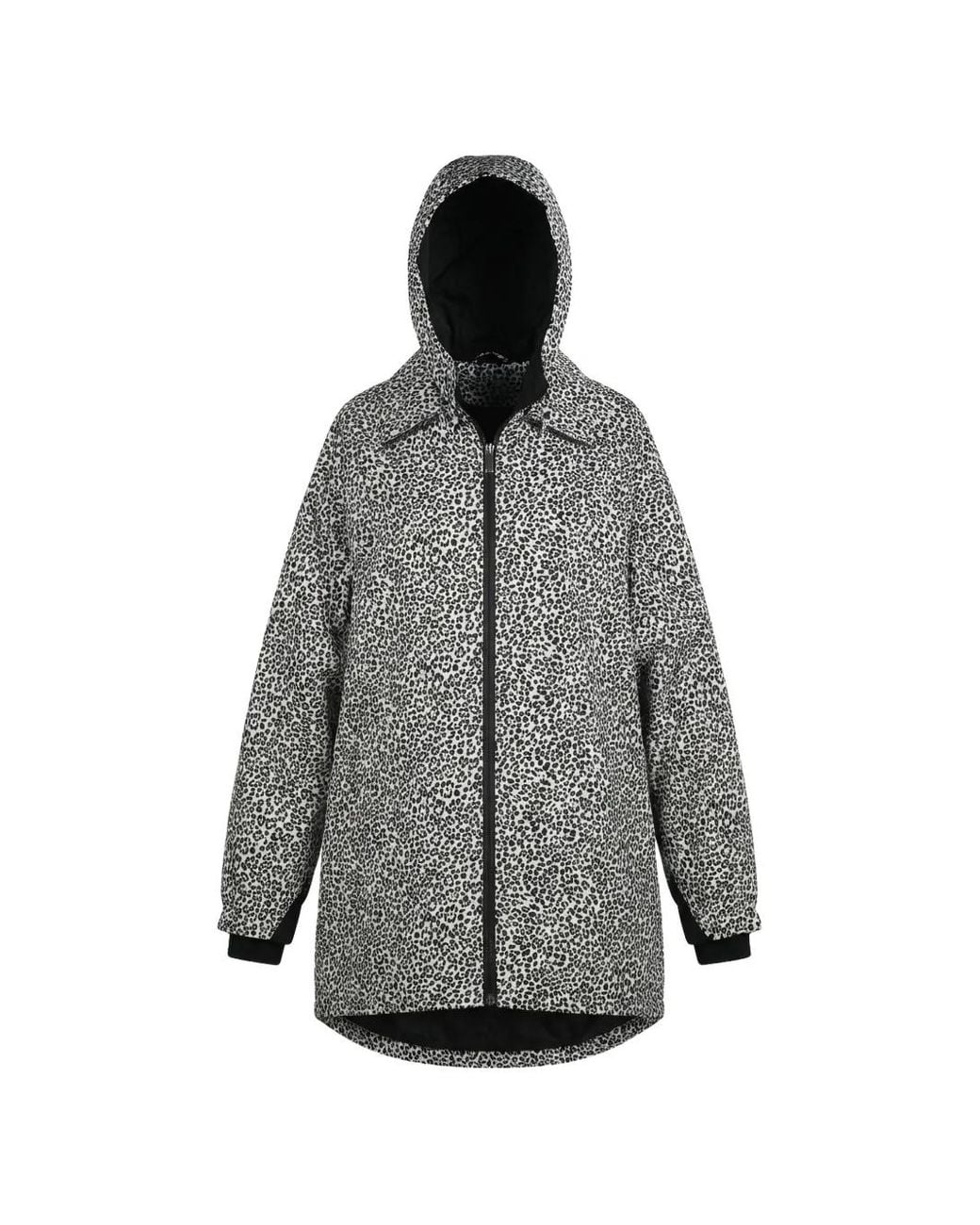 Valentino Garavani Gray Hooded Zip-Up Coat