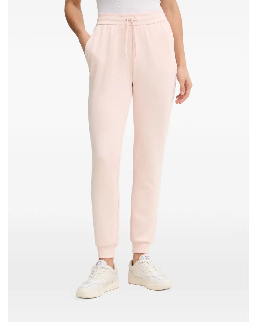 ARMANI EXCHANGE Pink Drawstring-Waist Logo-Embroidered Track Pants
