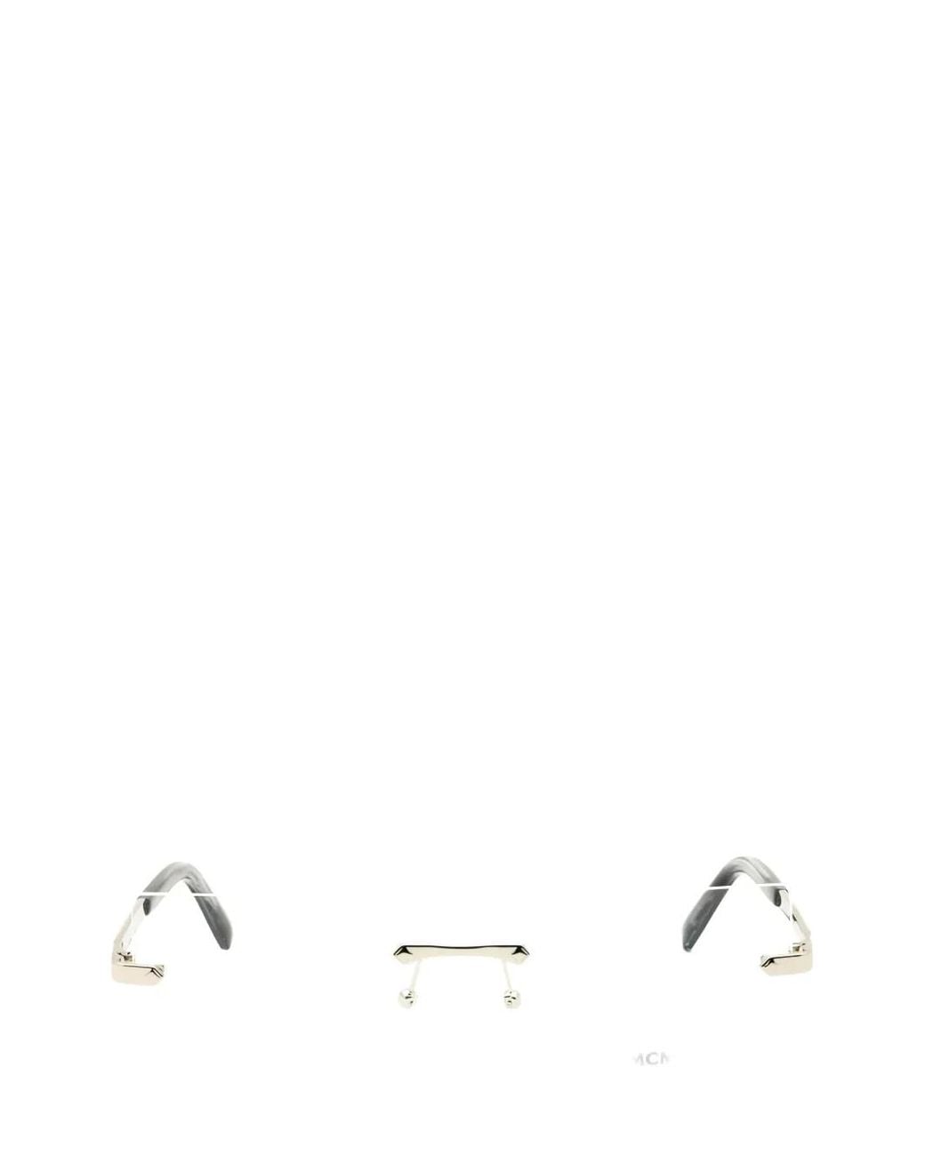 MCM White Rectangle-Frame Rimless Glasses