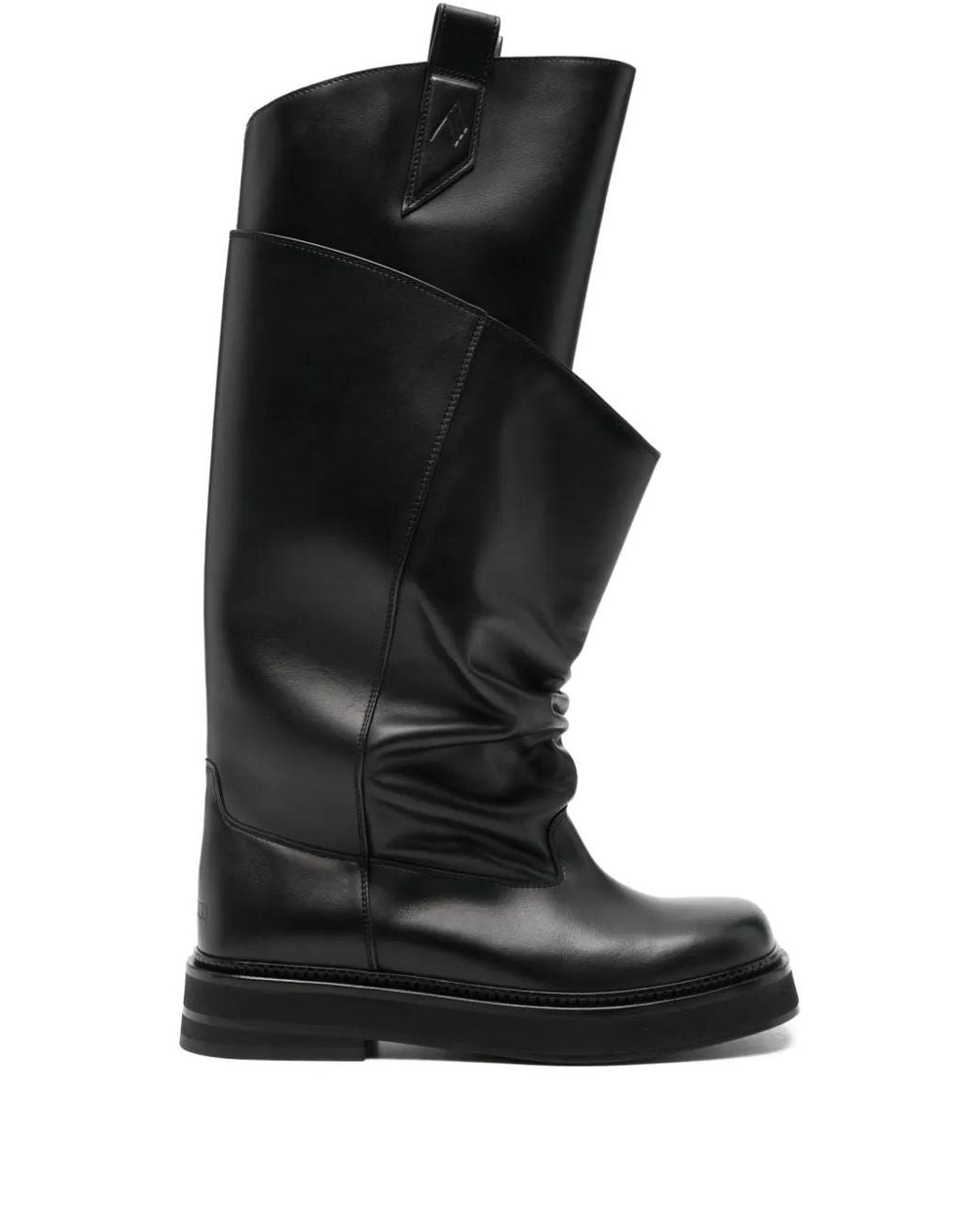 The Attico Black New Robin Passeggiata Ruched Slouchy Boots