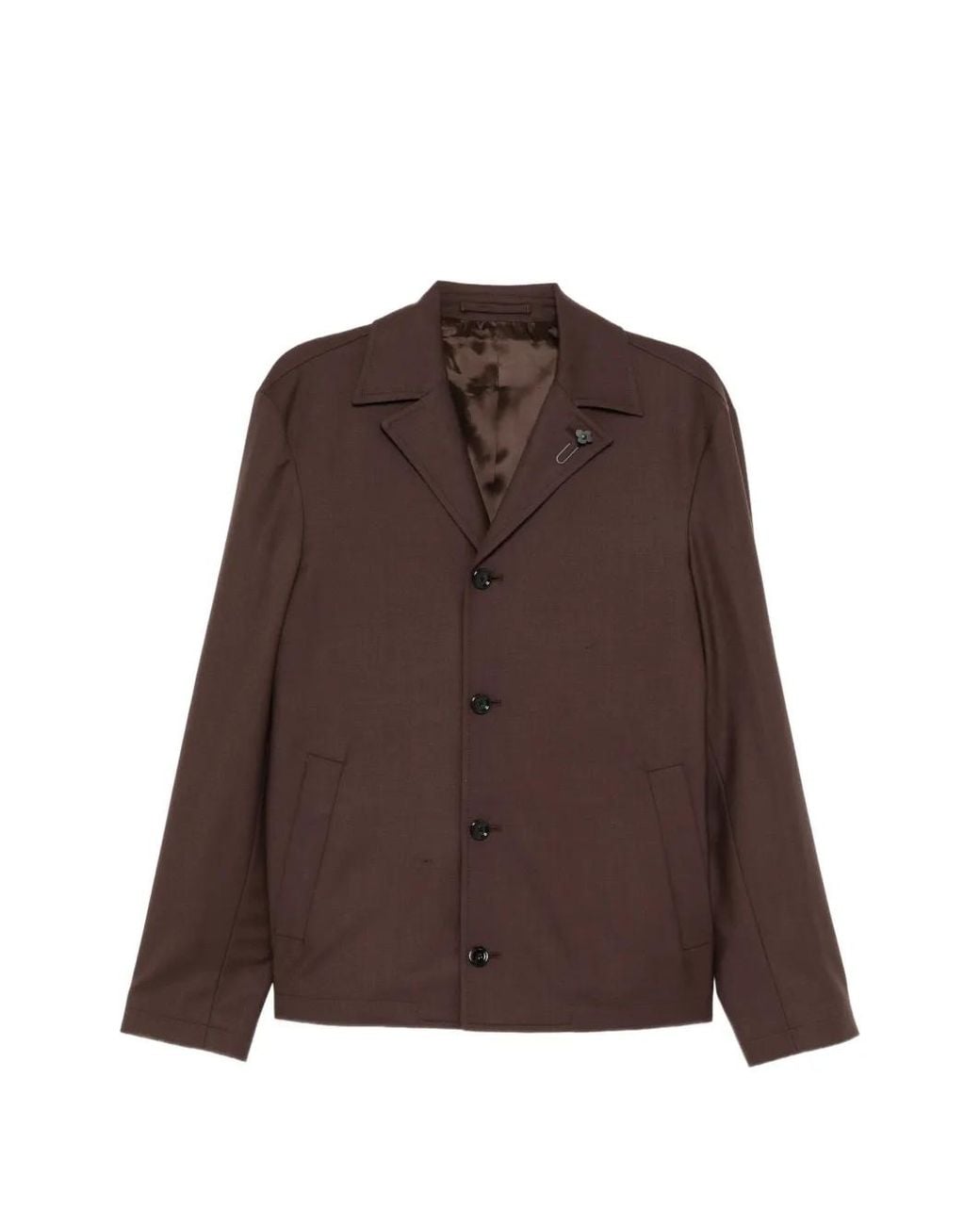 Lardini Brown Notched-Lapels Single-Breasted Jacket for men