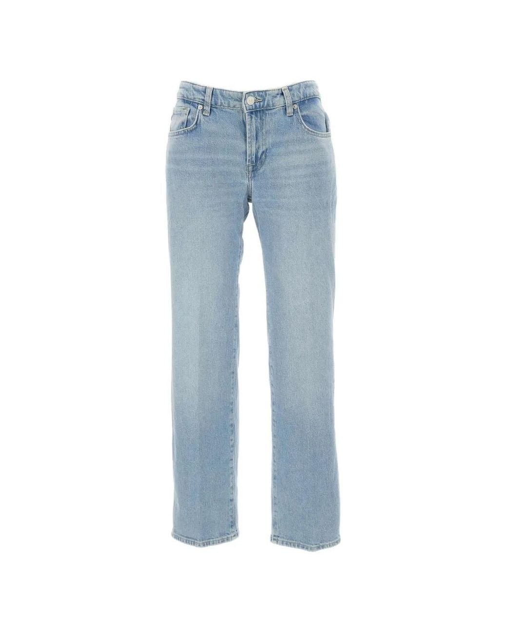 7 For All Mankind Blue Calie Five-Pocket Buttoned Jeans