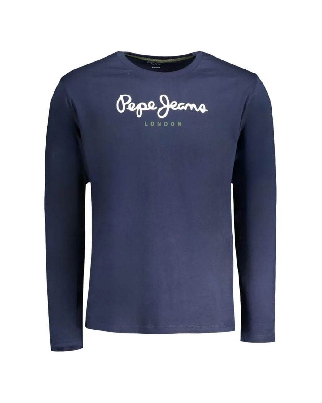 Pepe Jeans Blue Logo-Print Long-Sleeve T-Shirt for men