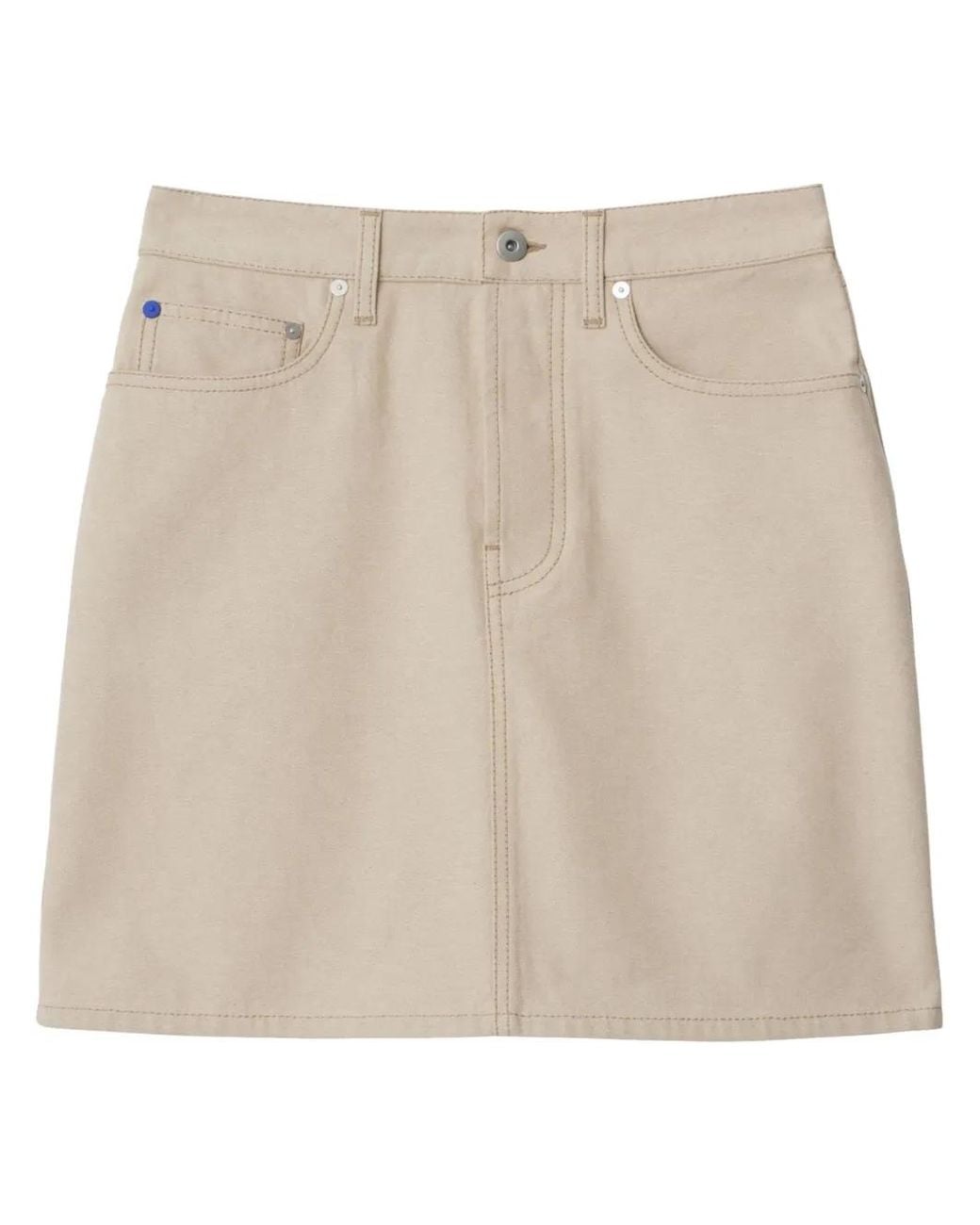 Burberry Natural Equestrian Knight Denim Skirt