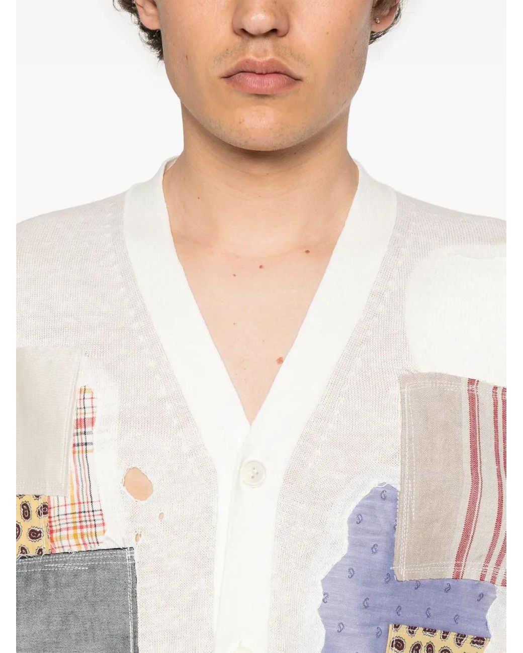 Junya Watanabe White Linen Cardigan for men