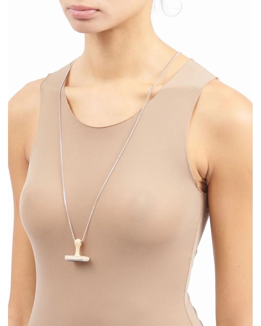 MM6 by Maison Margiela White Stamp Pendant Necklace