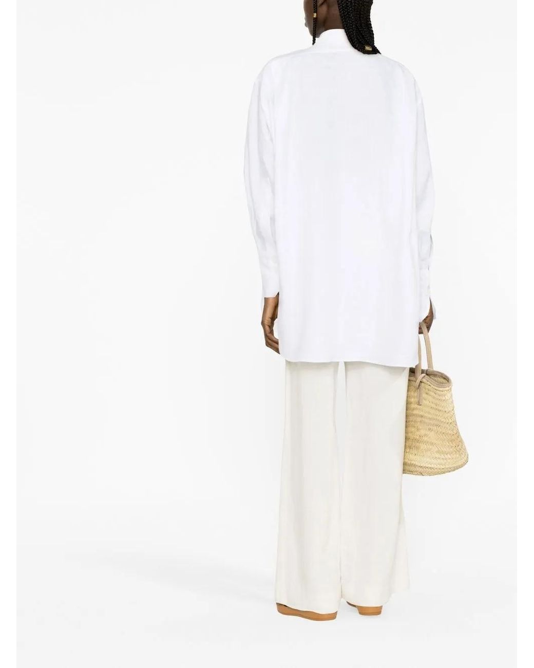Blanca Vita White Oversized Mini Shirtdress