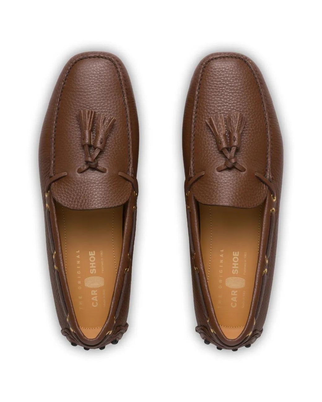 Car Shoe Brown Tassel Leather Driving Shoes for men