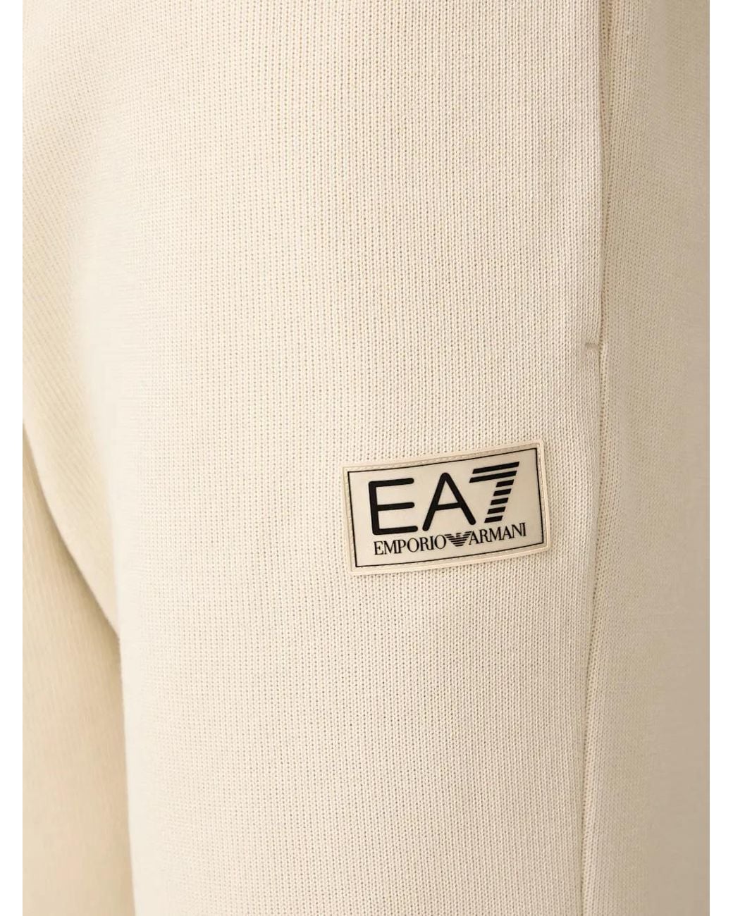 EA7 Natural Logo-Patch Drawstring Track Pants for men