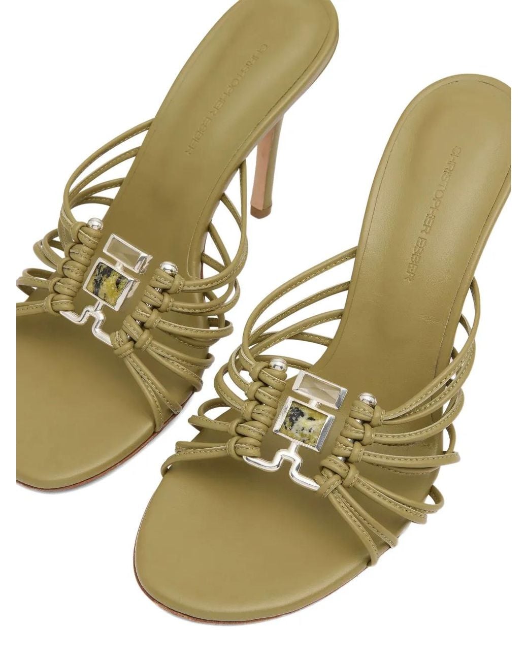 Christopher Esber Metallic Quartz-Embellished Heeled Sandals