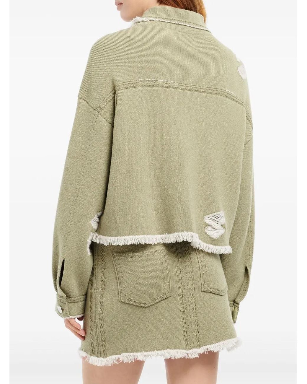 Barrie Green Denim Fringed Jacket