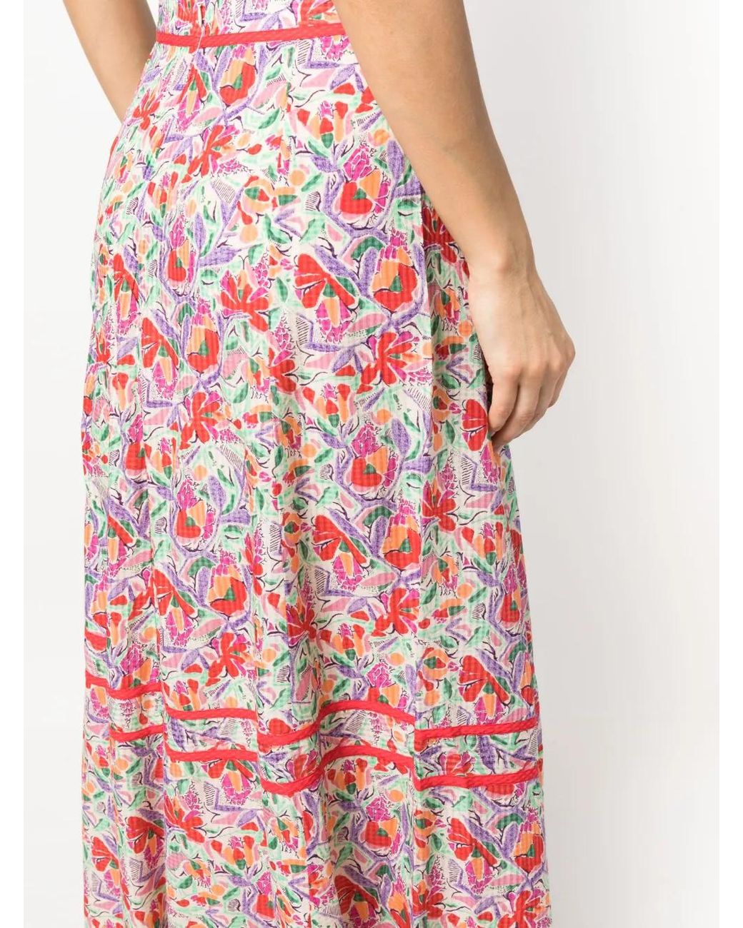 Ba&sh Red Aliya Graphic-Print Skirt