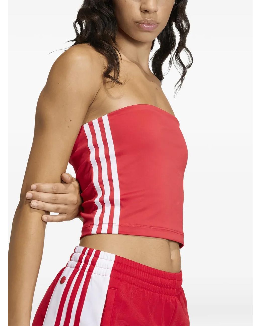 Adidas Red Three Stripe Tank Top
