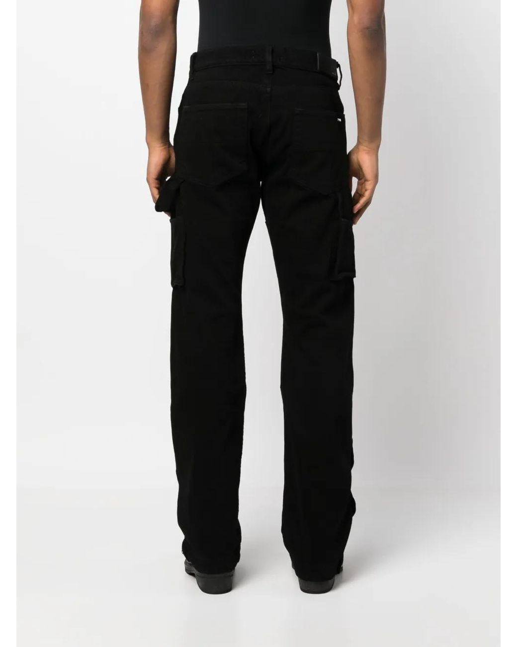 Amiri Black Distressed Straight-Leg Jeans for men