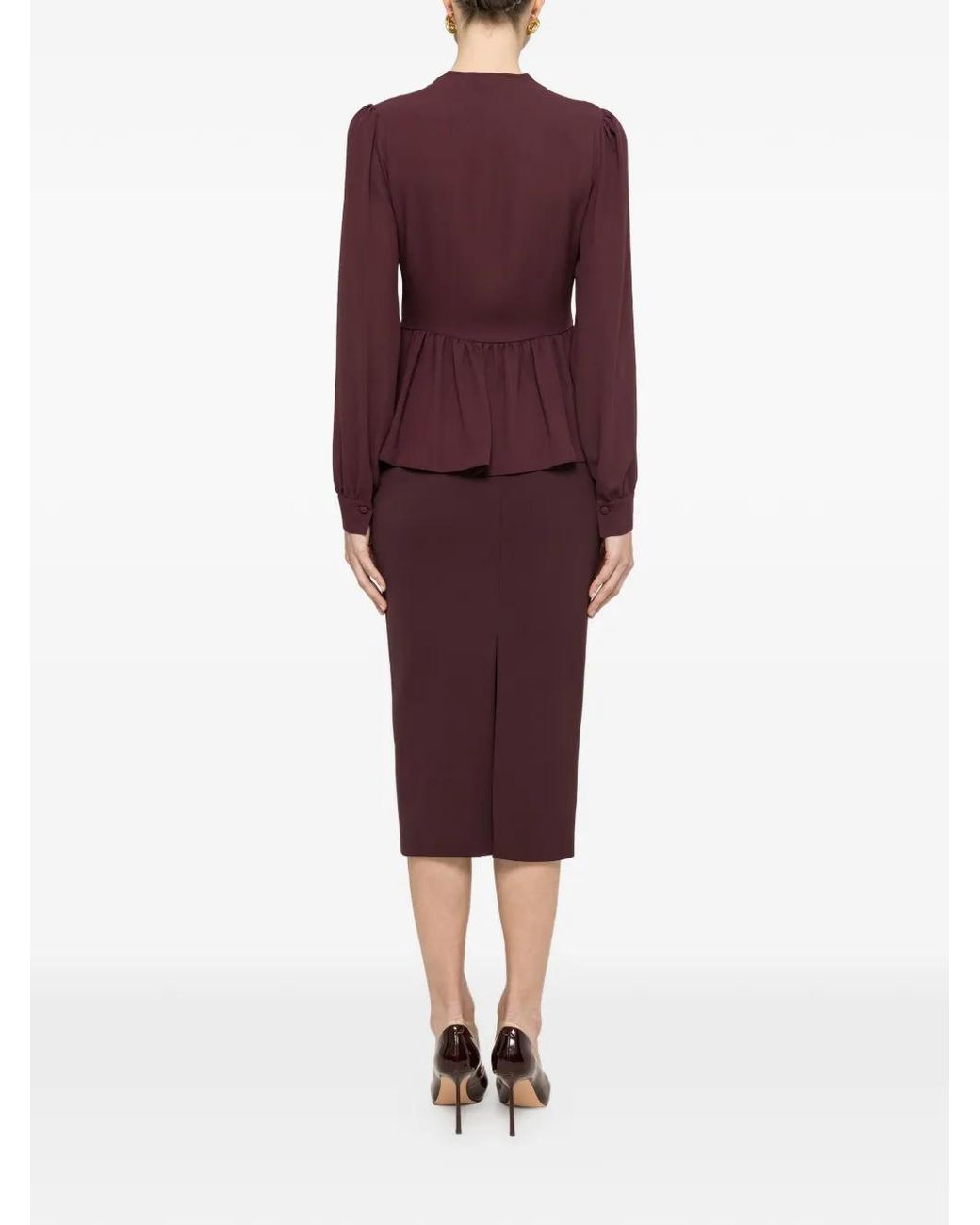 Nissa Purple Ruffled Chiffon Top