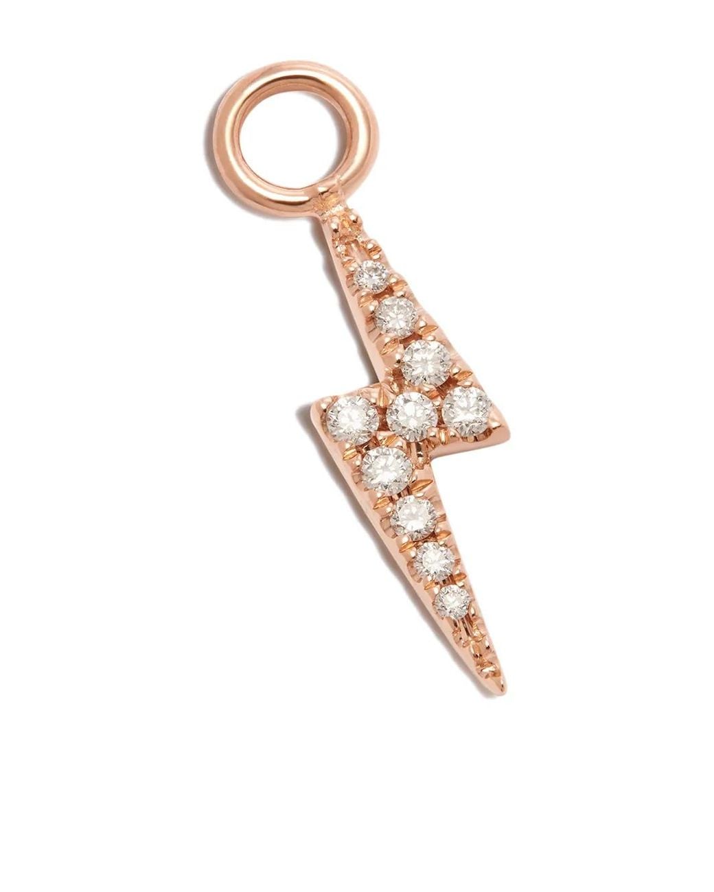Maria Tash White 18Kt Rose Bolt Diamond Charm