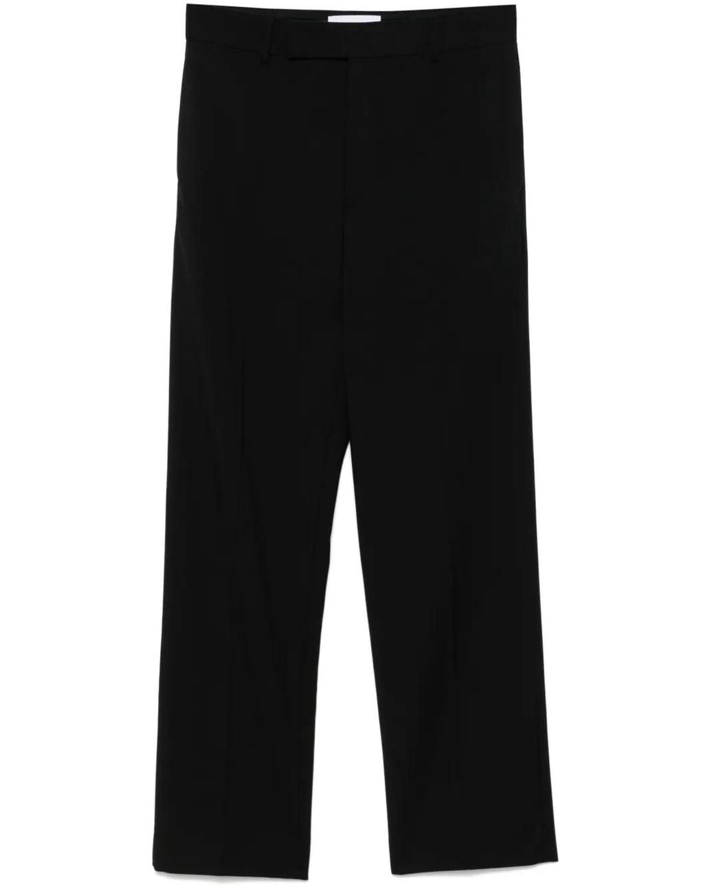 MARINE SERRE Black Virgin Wool Twill Pleated Trousers for men