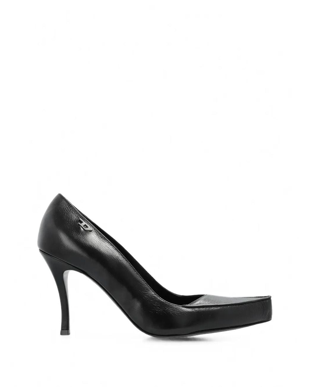 DIESEL Black Pointed-Toe Stiletto Silk-Nylon Blend Pumps